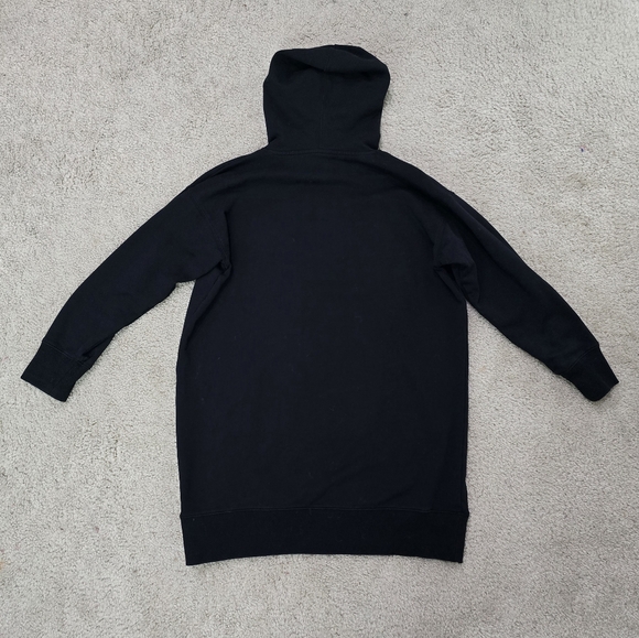 Michael Kors Black Hoodie Dress Long Sleeve Sweatshirt Knee Length Size Large - Picture 6 of 6